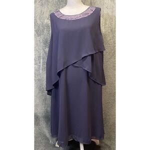 Hanna Nikole Purple Below The Knee Formal Dress Women's Size 18W